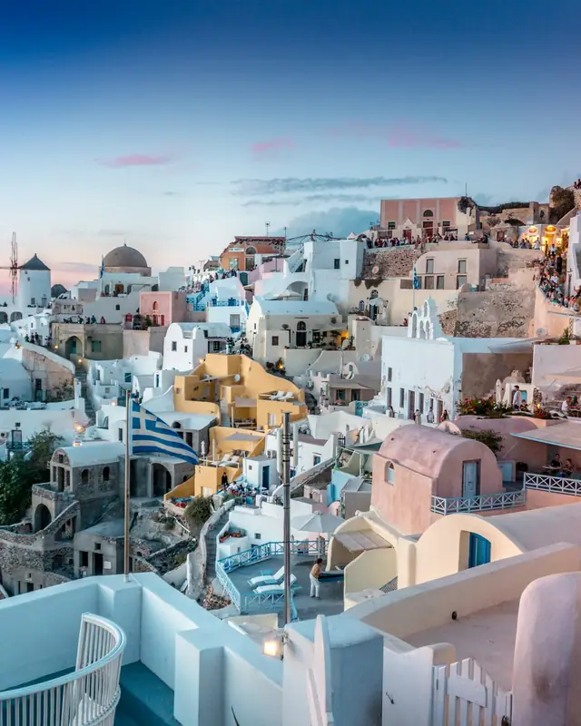 Weiße Häuser von Santorini